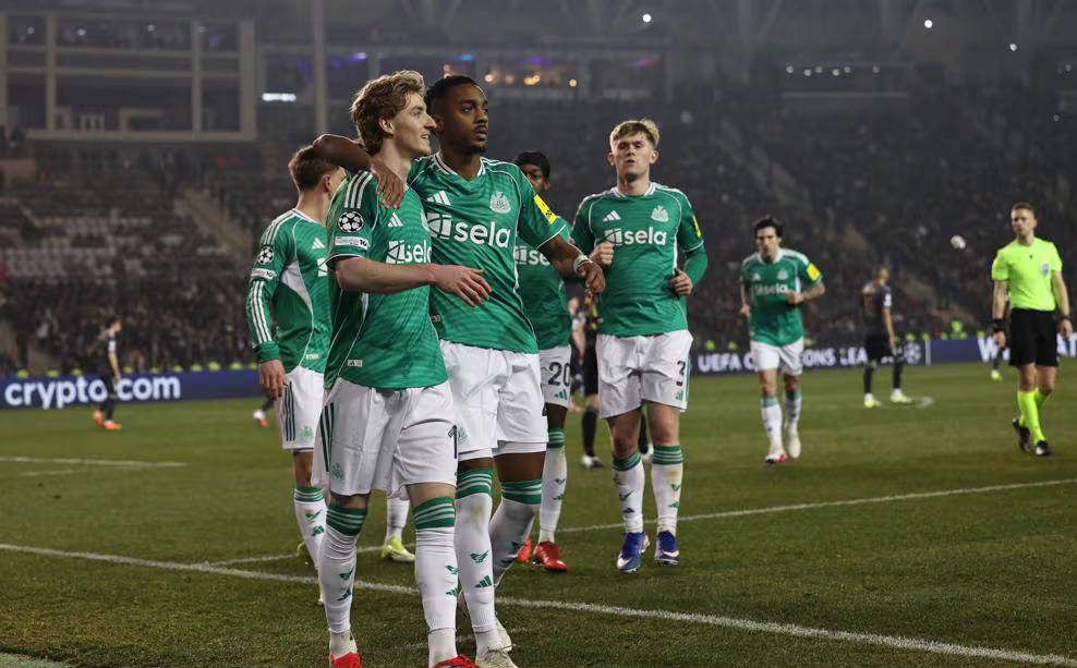 欧冠惊天逆转!安东尼·戈登狂砍四球,纽卡斯尔联客场大胜晋级形势明朗